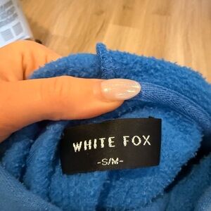 White Fox Blue Sweatshirt